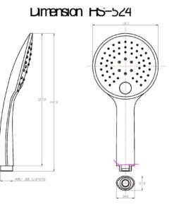 Alternative view of ฝักบัว HANG รุ่น HS-530 สีโครมเมี่ยม