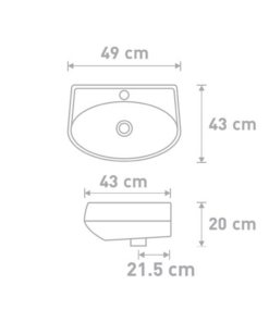 Alternative view of SOSUCO รุ่น S53003 OVAL II อ่างล้างหน้าแขวน