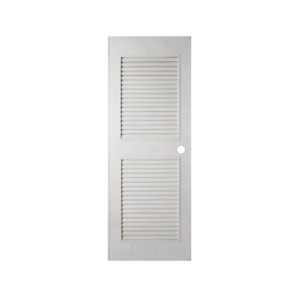 ประตู PVC POLYWOOD รุ่น P4 สีเทาเกล็ดสองตอน เจาะ (70x200cm)