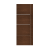 ประตู UPVC POLYWOOD รุ่น LPNH-03 สีบราวน์คาปูชิโน่ลายเสี้ยน ไม่เจาะ (80x200)