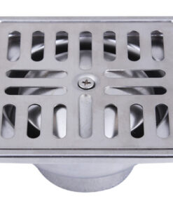 Karat Faucet ตะแกรงกันกลิ่นแบบเหลี่ยมต่อท่อ PVC ขนาด 2 นิ้ว หน้าแปลน 4 นิ้ว (สแตนเลส 304)